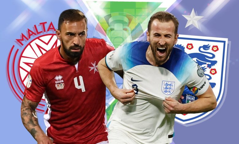 موعد مباراة إنجلترا ومالطا في تصفيات يورو 2024